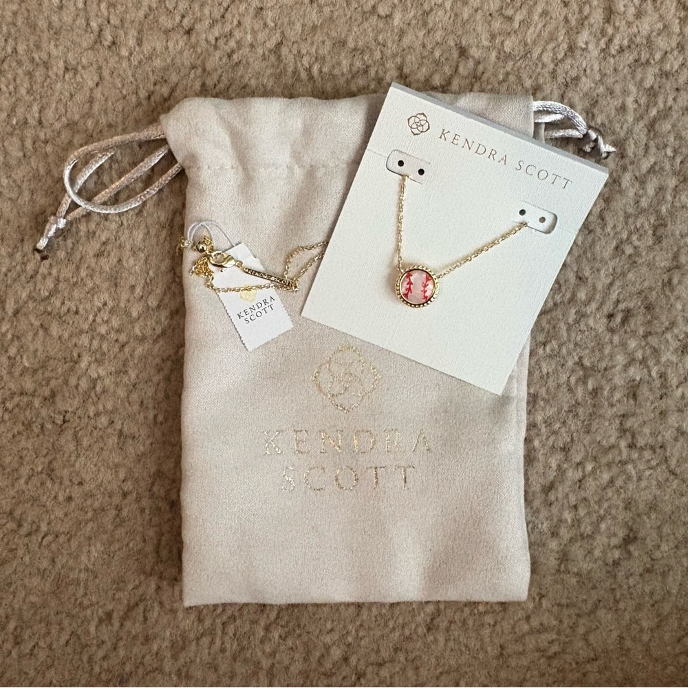 NWT Kendra Scott Baseball Pendant Necklace